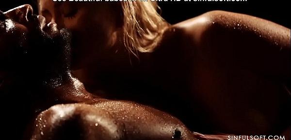  Sweaty teen blonde makes loves to her black husband